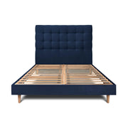 Letto 150x200 cm con testata imbottita - Tessuto velluto