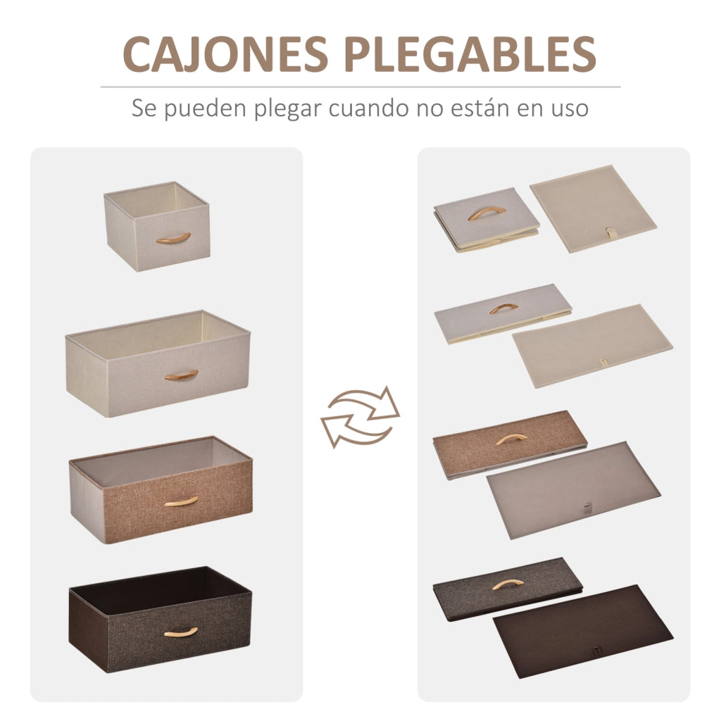 Com¨° Camera da Letto con 5 Cassetti ¨C Zephmum ¨C Legno e Metallo 58x29x99 cm