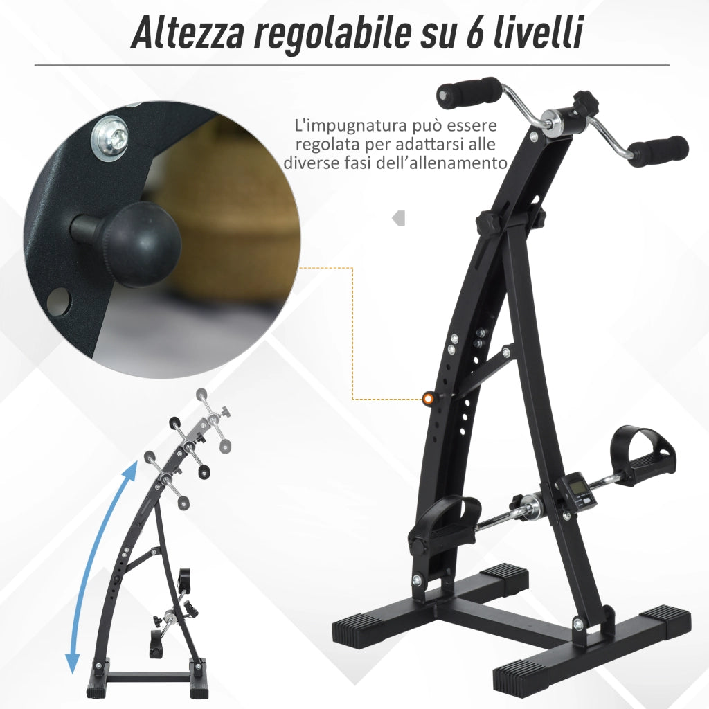 Pedaliera per Gambe e Braccia con Schermo LED Regolabile ¨C zephmum ¨C Nero 40x42.5x100 cm
