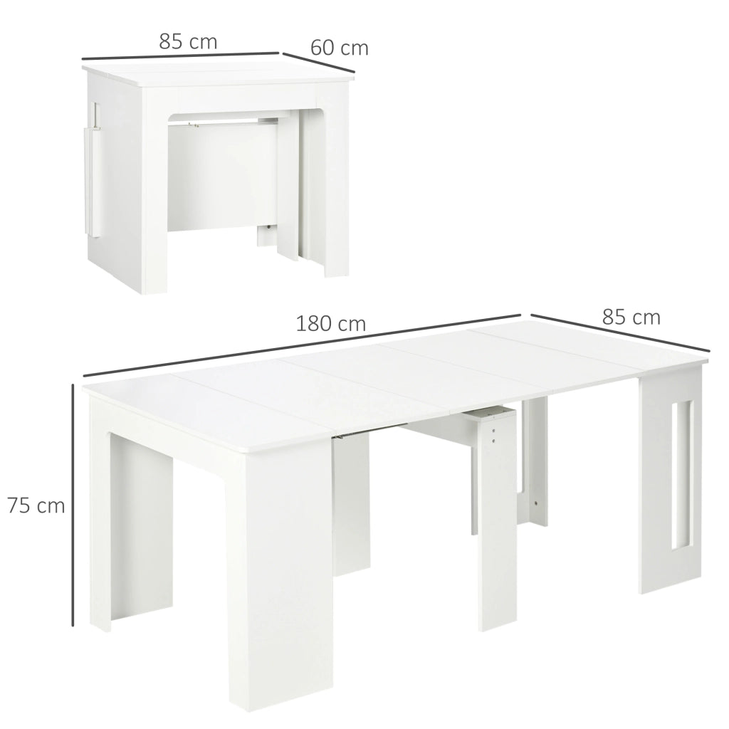 Tavolo da pranzo allungabile per 4-6 persone ¨C zephmum ¨C bianco 180x85x75 cm