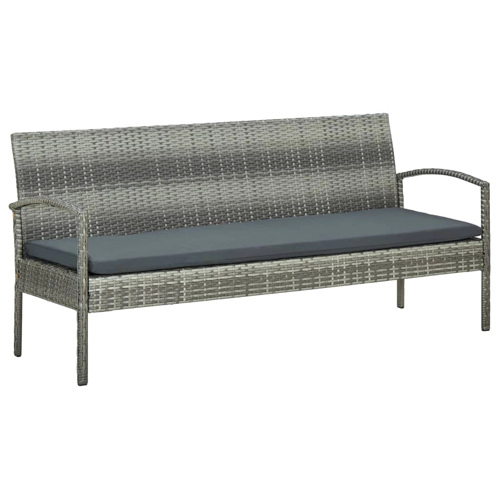Set di mobili da giardino per esterni 5 pezzi con cuscini in polyrattan grigio 02_0016442