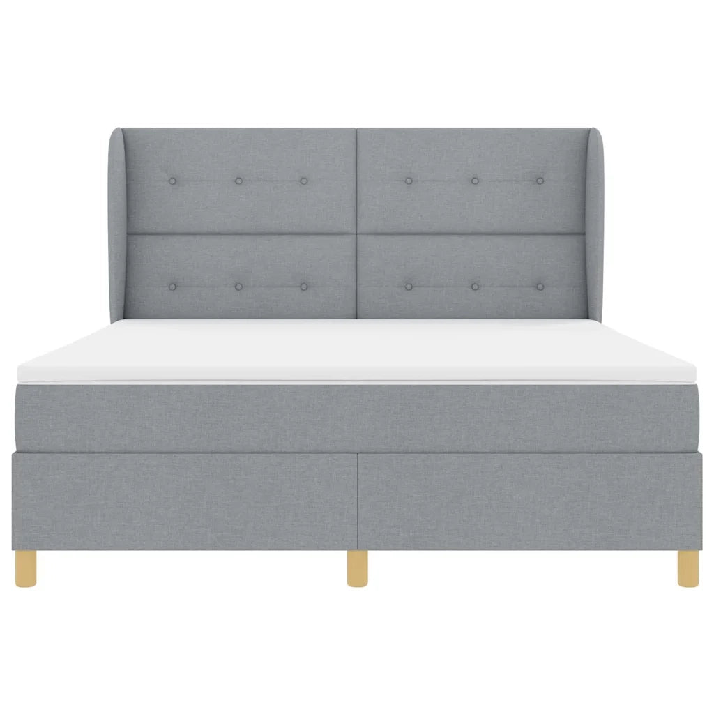 Letto a molle con materasso Grigio chiaro 200 x 180 cm Tessuto 3340767