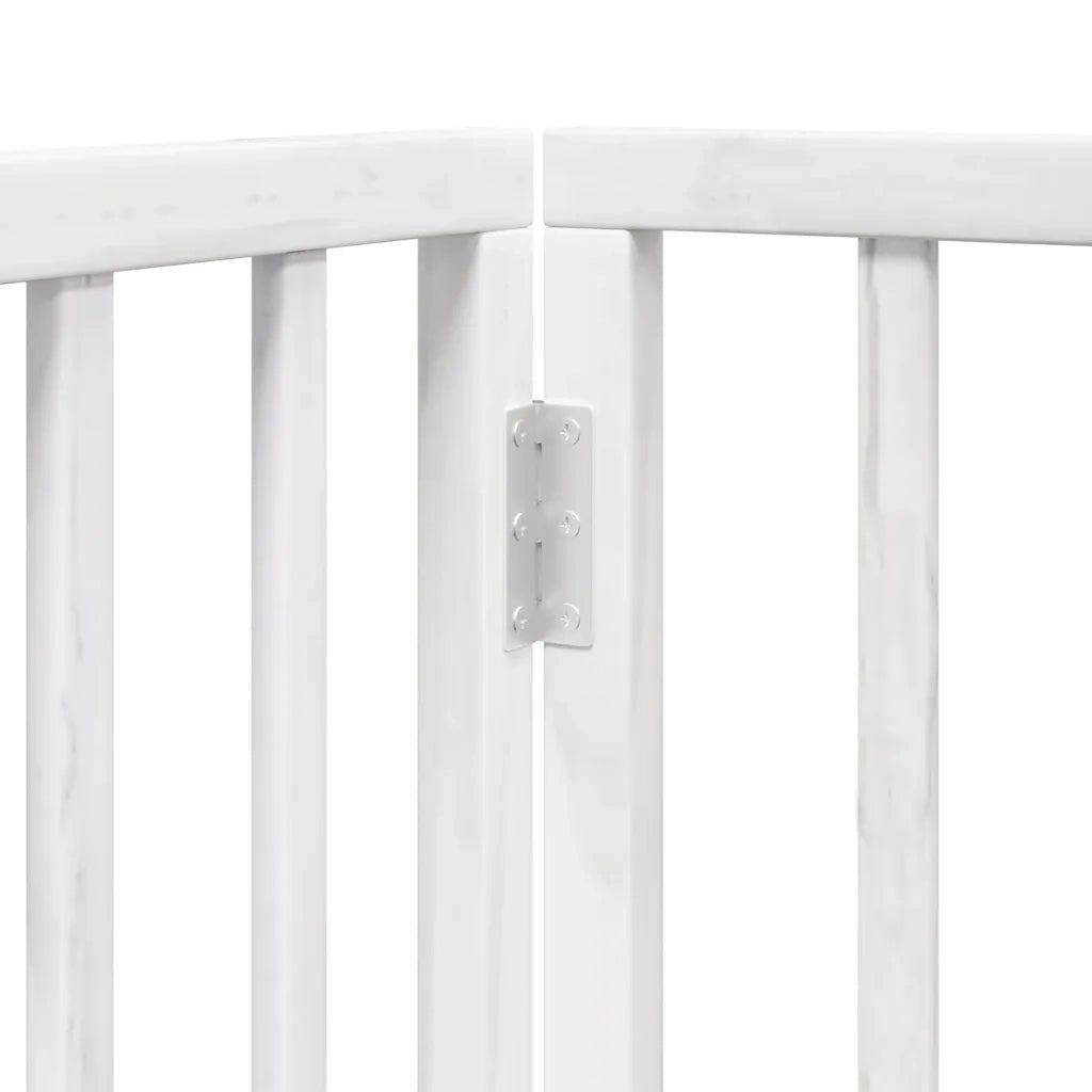 vidaXL Cancello Cani Porta Pieghevole Bianco 12 Pannelli 600 cm Pioppo