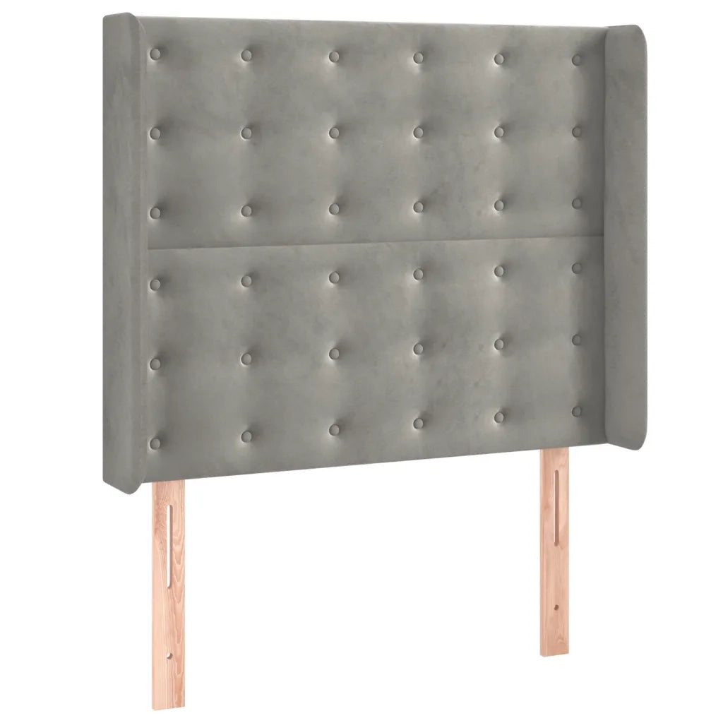 Letto a Molle Materasso e LED-Struttura Letto con Materasso Grigio Chiaro 80x200 cm Velluto 734756