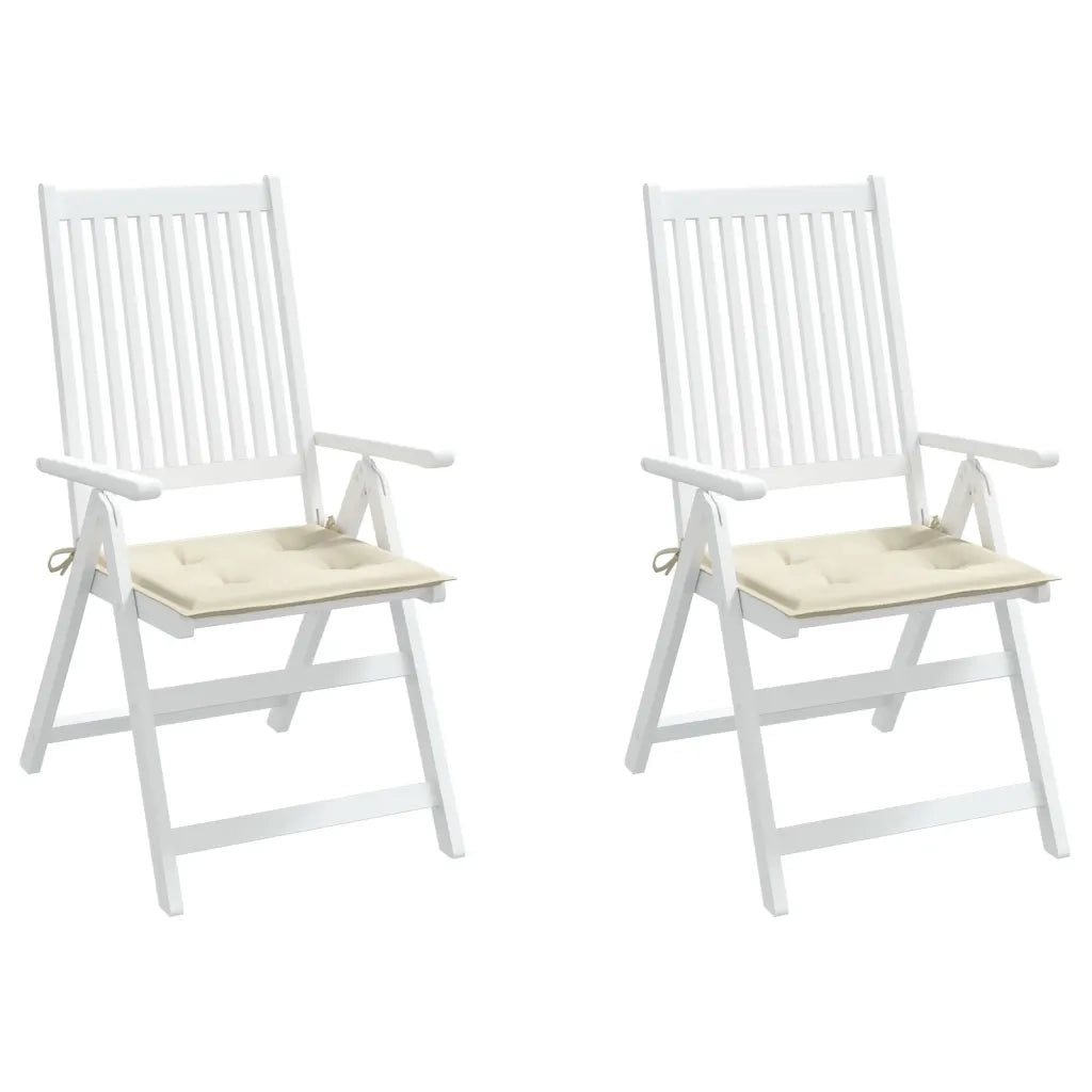 Cuscini per Sedia 2 pz Crema 50x50x4 cm in Tessuto Oxford 47599