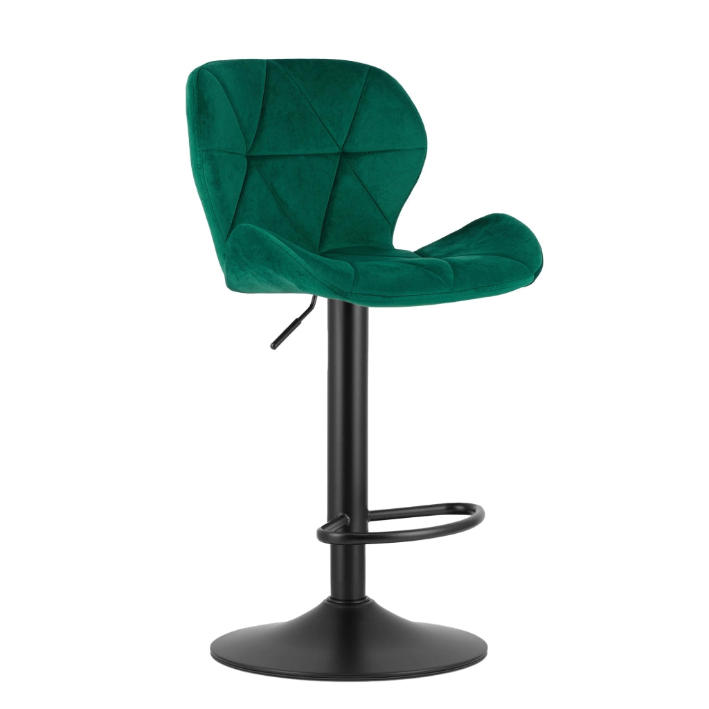 Sgabello in velluto VALORA WEST - Verde, facile da montare, uso versatile x 2