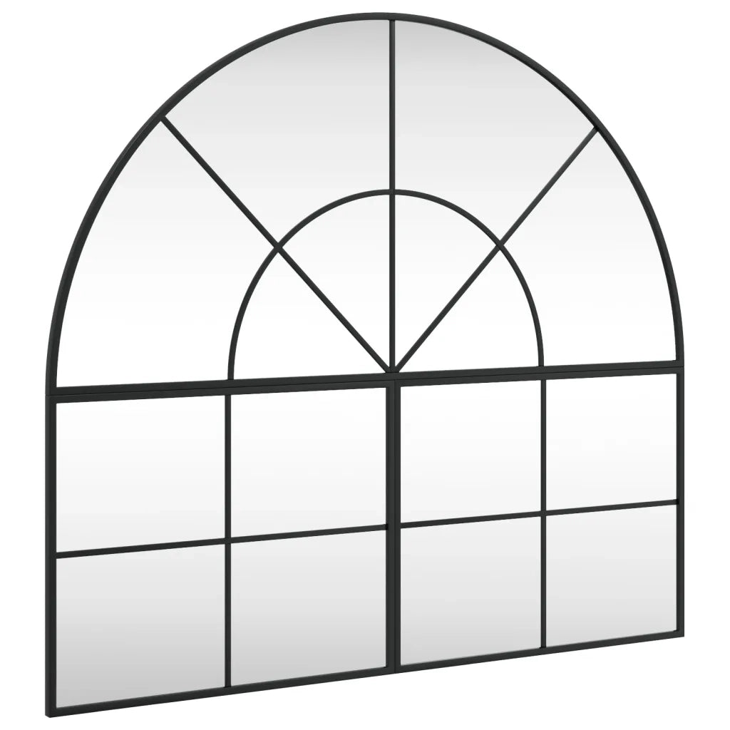 Specchio da Parete Nero 100x90 cm Arco in Ferro 3200611