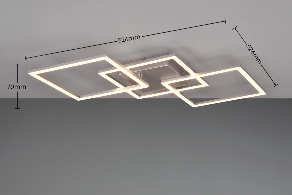 Plafoniera RL Trail quadrati cromata LED 31W 3000K