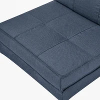 Poltrona da Pavimento Pieghevole, Sofà Lettino a 5 Posizioni, Poltrona Letto, Divano Singolo, 61 x 73 x 58 cm, Blu Scuro