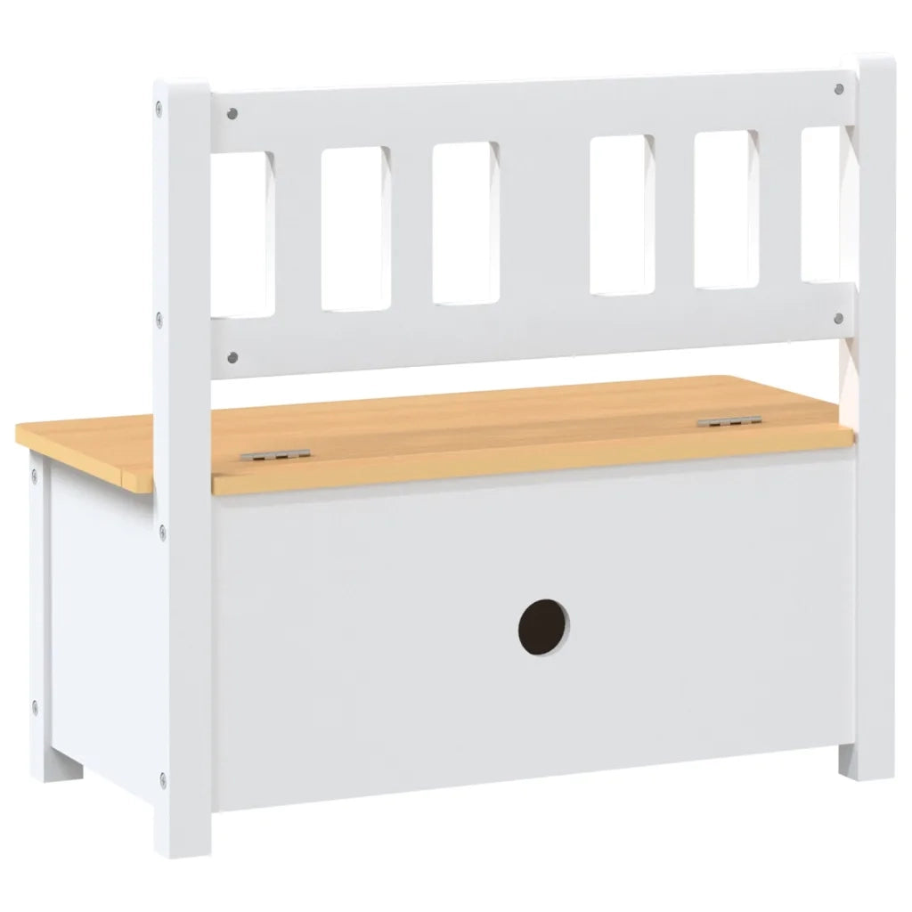 Cassapanca per Bambini Bianca e Beige 60x30x55 cm in MDF CFW9962976