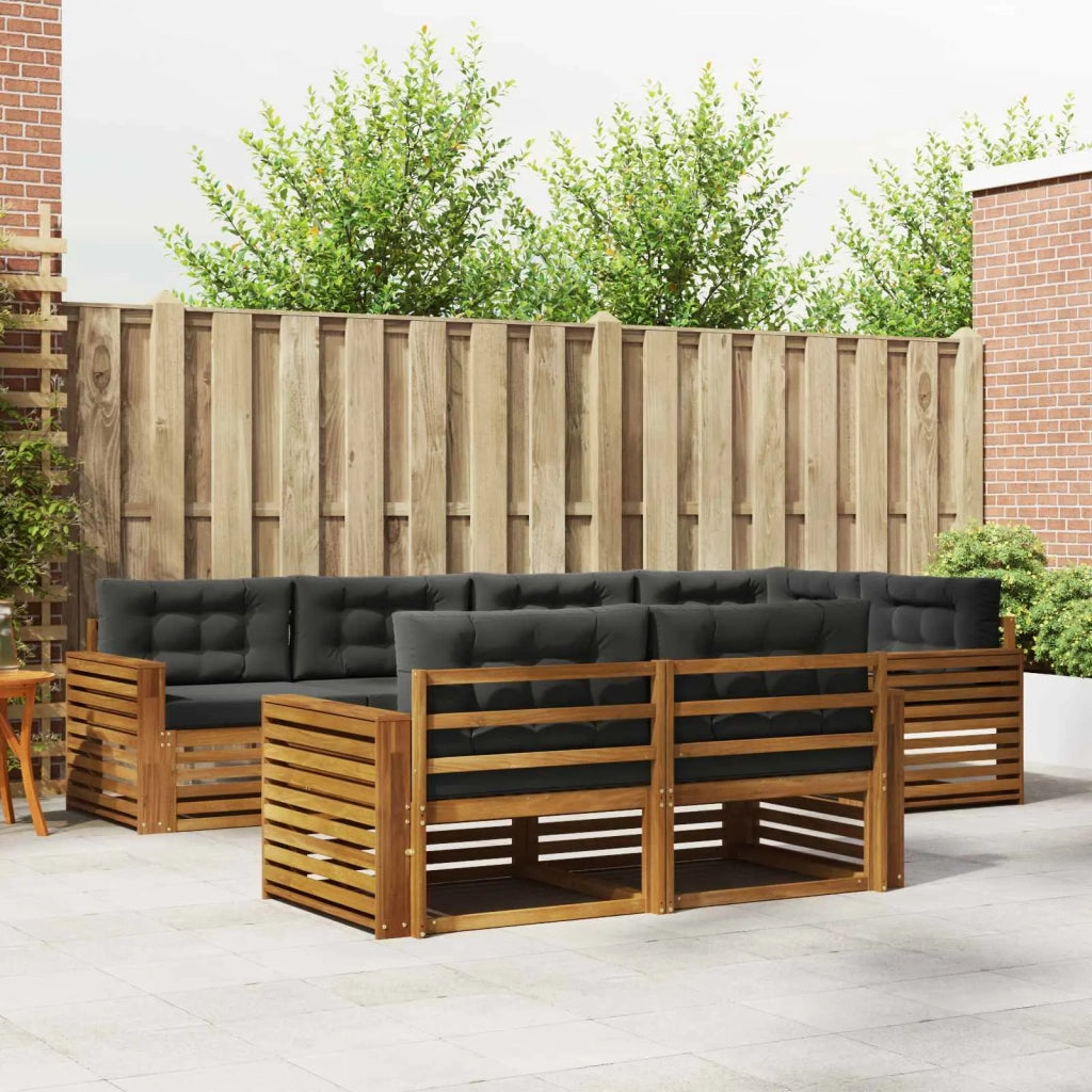Set di divani da esterno con cuscino 7 pcs Naturale e Antracite