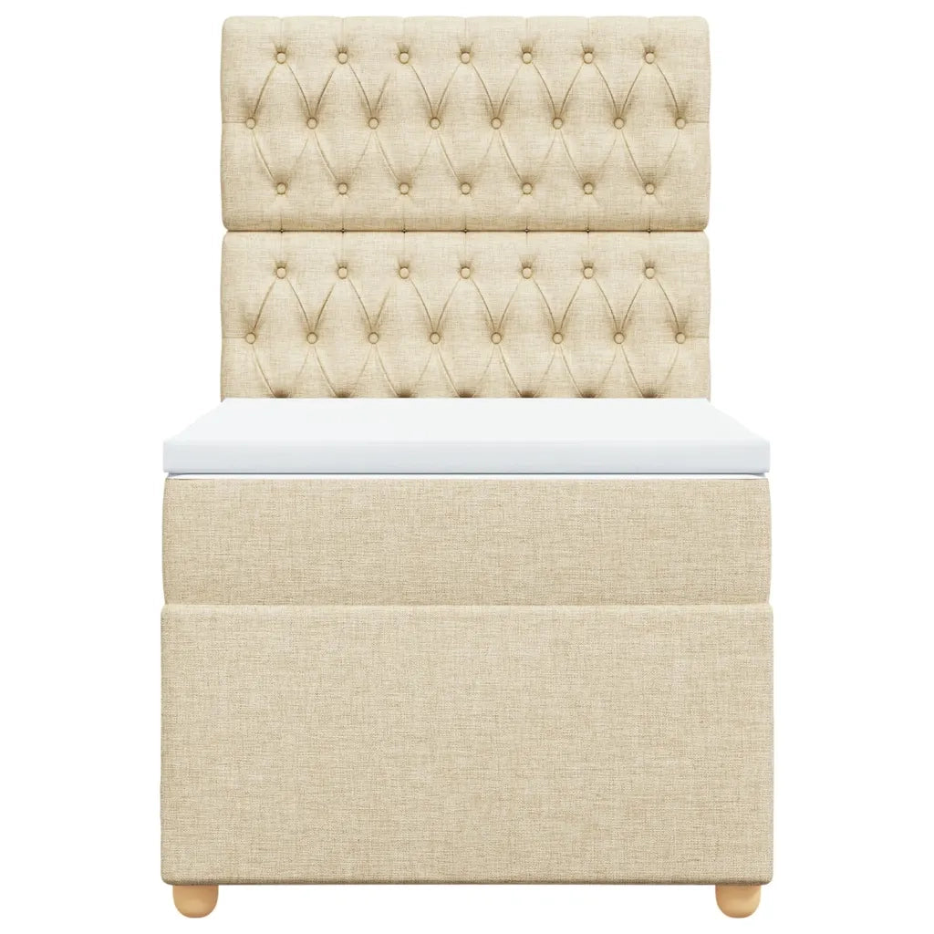 Giroletto a Molle con Materasso Crema 90x190 cm in Tessuto 3293447