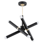 Plafoniera moderna a tubi VILIO nera oro 6xG9 Alfa 40cm