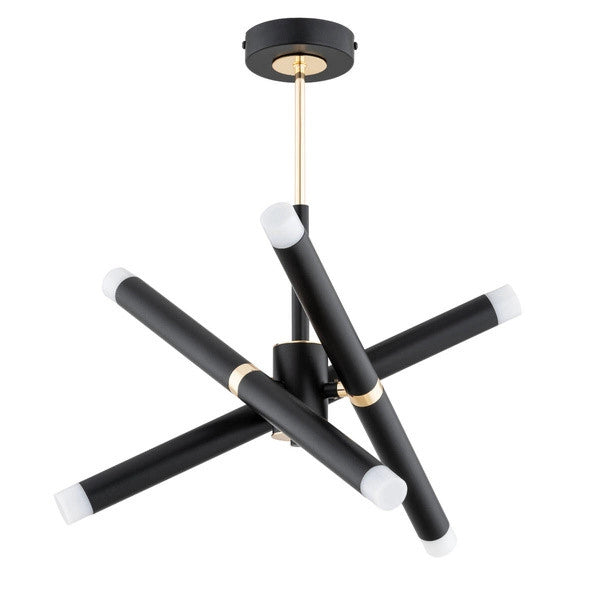 Plafoniera moderna a tubi VILIO nera oro 6xG9 Alfa 40cm