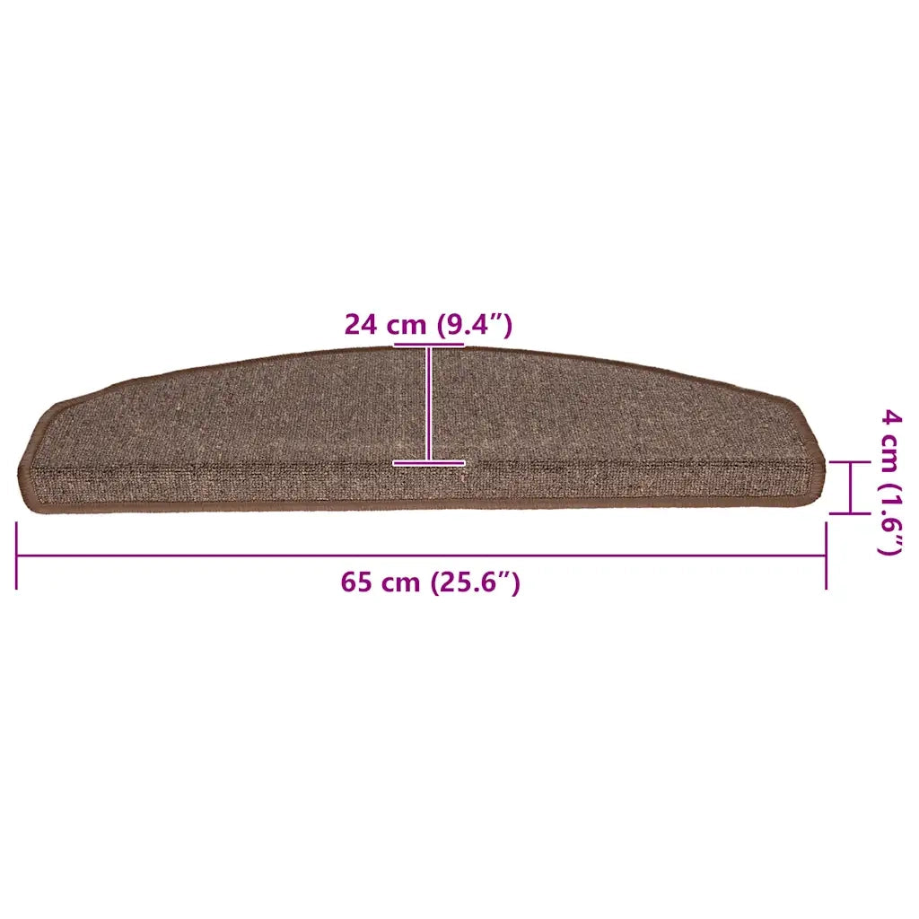 Tappetini per Scale 20 pz Marrone CaffÃ¨ 65x24x4 cm