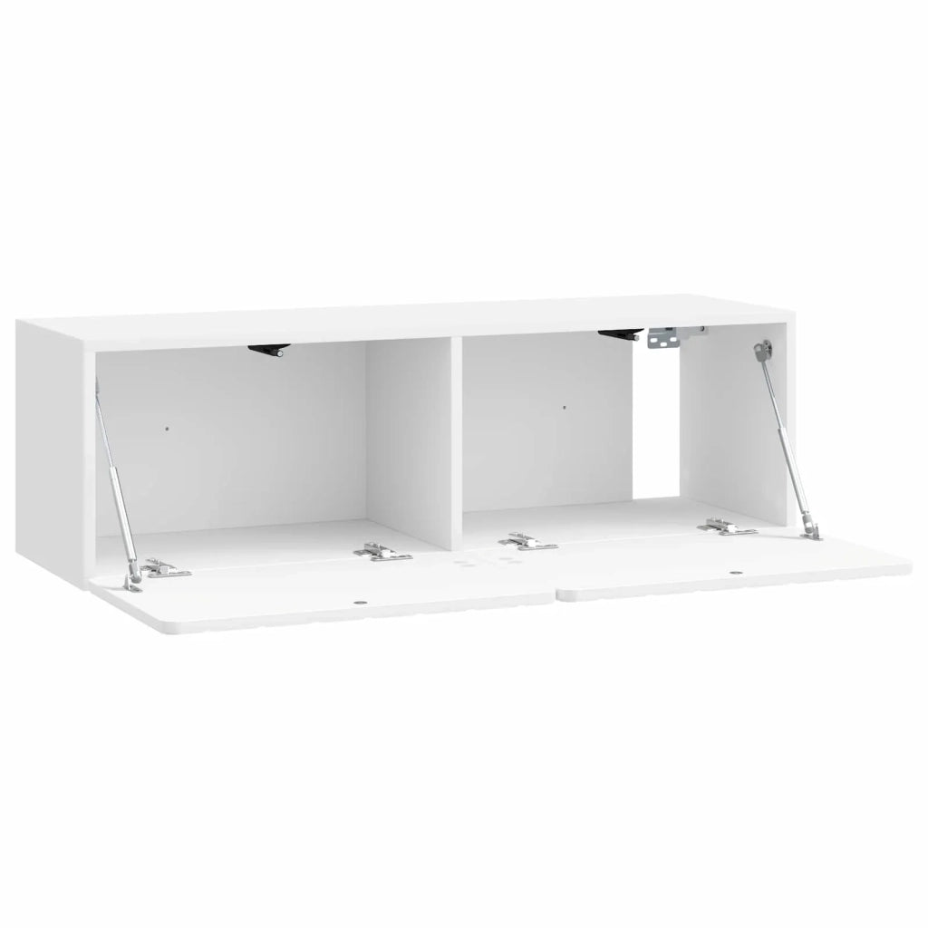 Mobile Porta TV da Muro-Credenza per TV sospesa Bianco Lucido 98 x 31 x 30 cm 307649