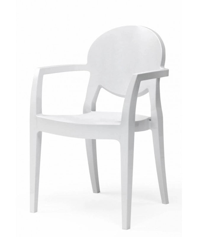 Poltrona Igloo- set da 4 -policarbonato Made in Italy SCAB DESIGN - Bianco 310
