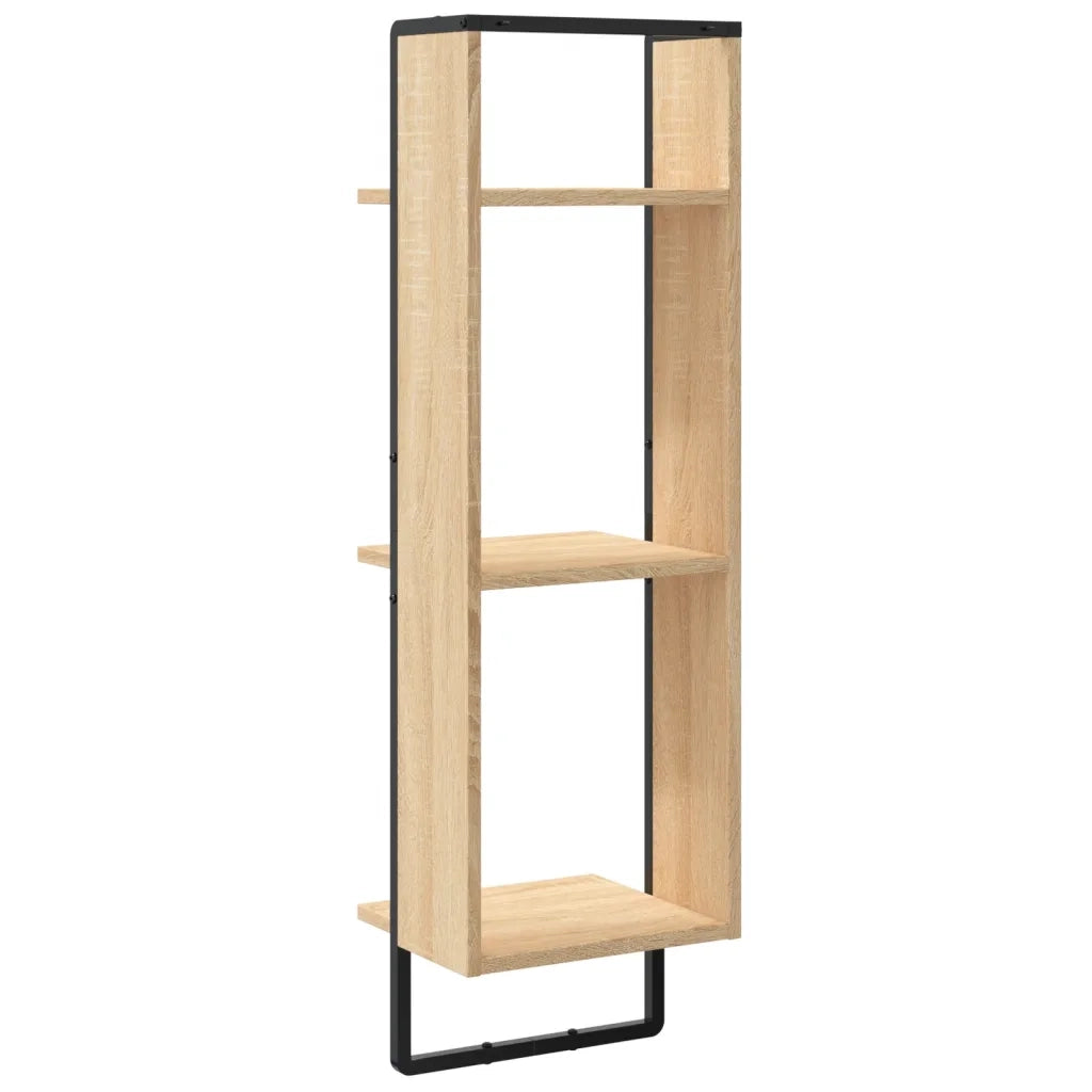 Scaffale Parete 3 Ripiani Rovere Sonoma 30x25x100cm Multistrato 836304
