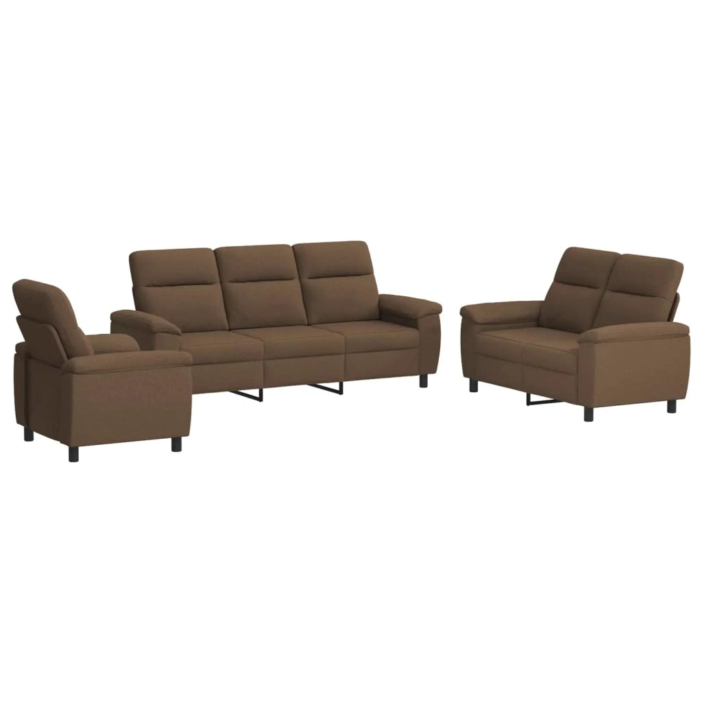 Set di divani 3 pcs Marrone Tessuto 3430680