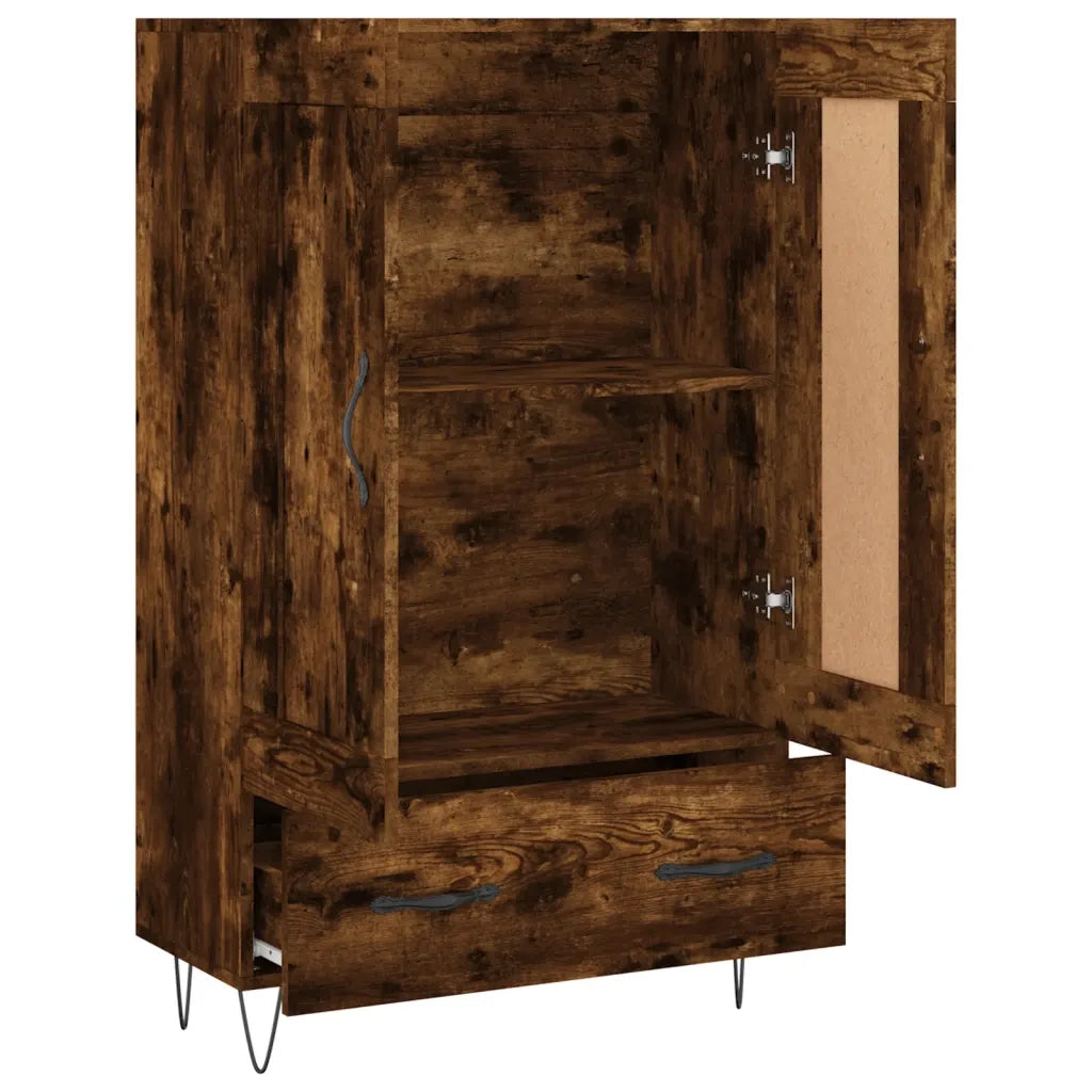 Credenza | Madia | Buffet da pranzo | Armadio da pranzo Rovere Fumo 69,5x31x115 cm in Legno Multistrato