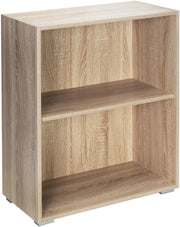 ® Libreria Scaffale Vela 77cm 2 Ripiani Mobile Archiviazione Documenti Marrone Rovere