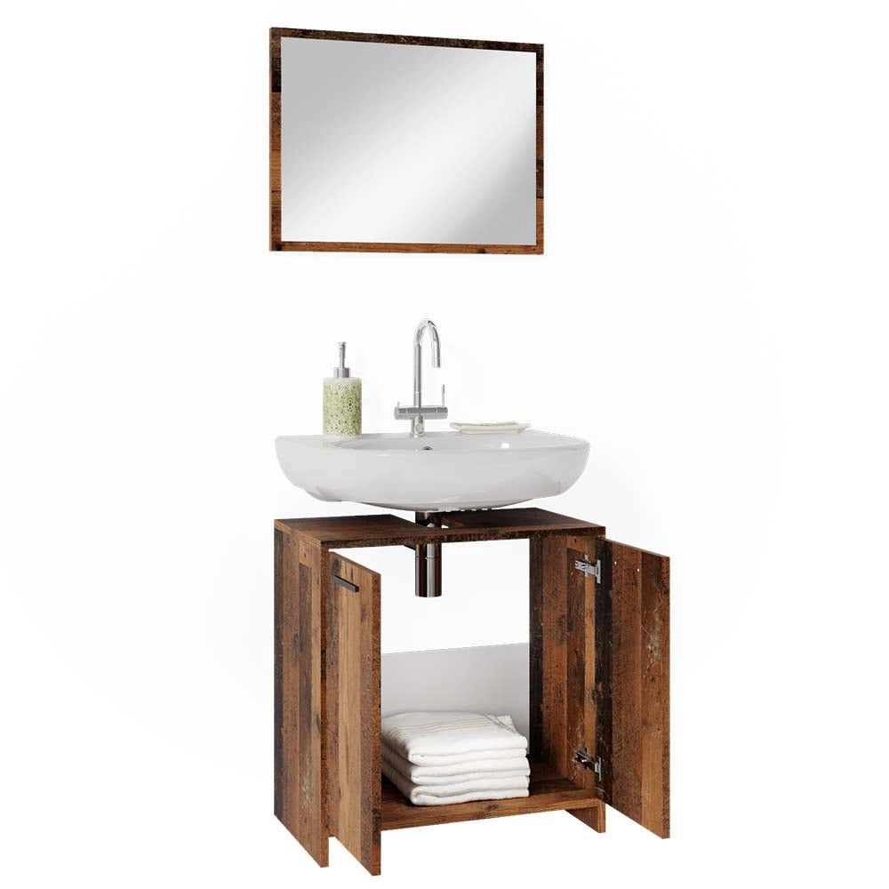 Vicco Set mobili bagno Rovere rustico 2 parti