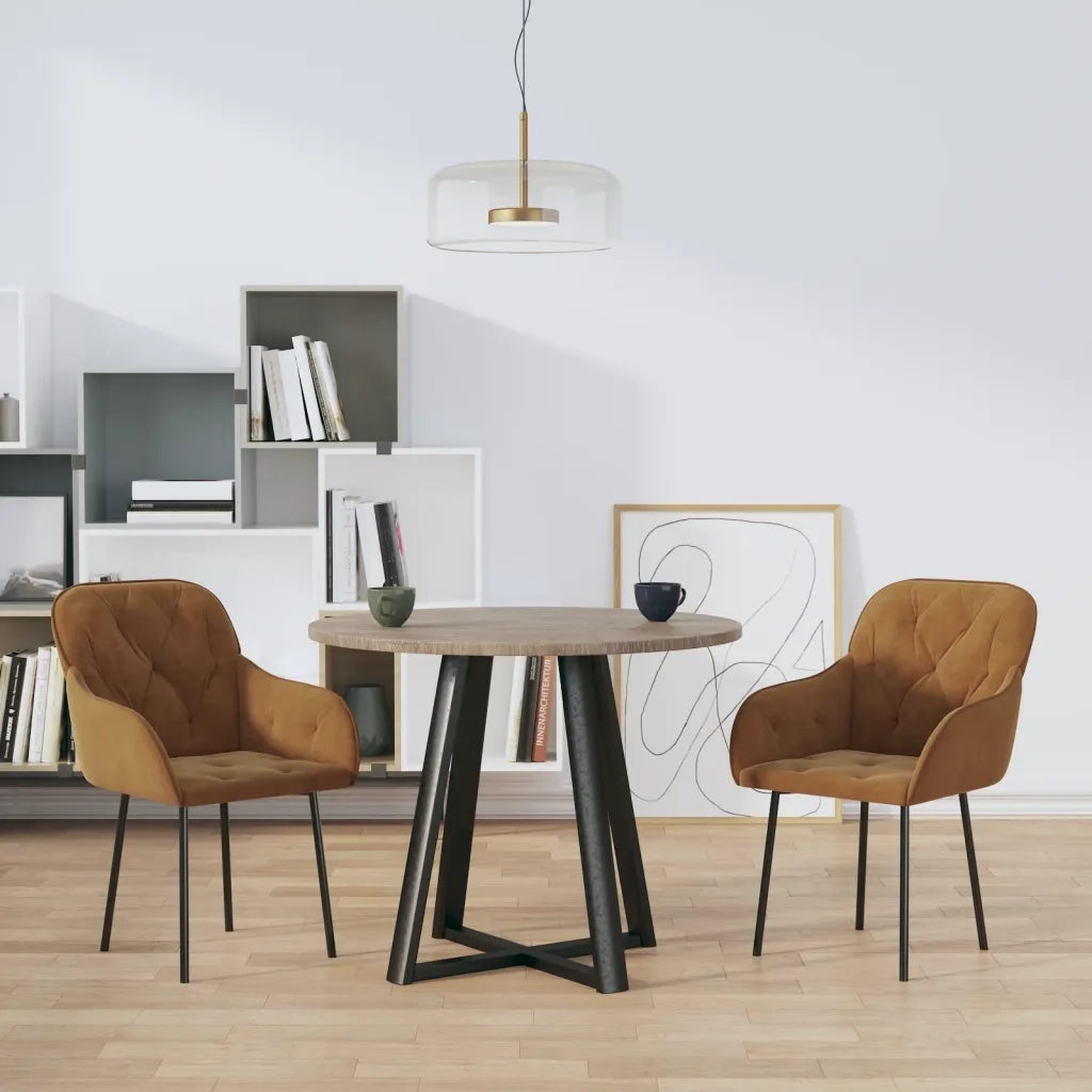 Sedie da Pranzo 2 pz Marroni in Velluto per interno cod mxl 29610