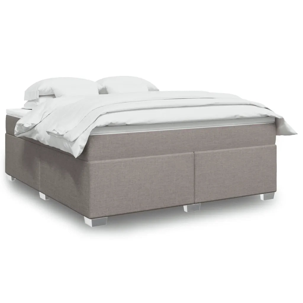 vidaXL Giroletto a Molle con Materasso Tortora 180x200 cm in Tessuto