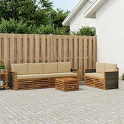 Set di divani da esterno 7 pz Naturale e Beige 3384049