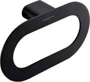 Sostegno per asciugamano per parete della doccia Anello per asciugamano Cinghia in acciaio inossidabile Design moderno e semplice (nero scuro)