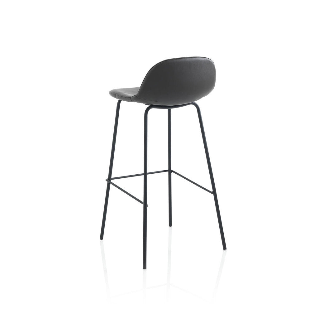 Set 2 Sgabelli 42x43x91,5 cm in Similpelle Marrone