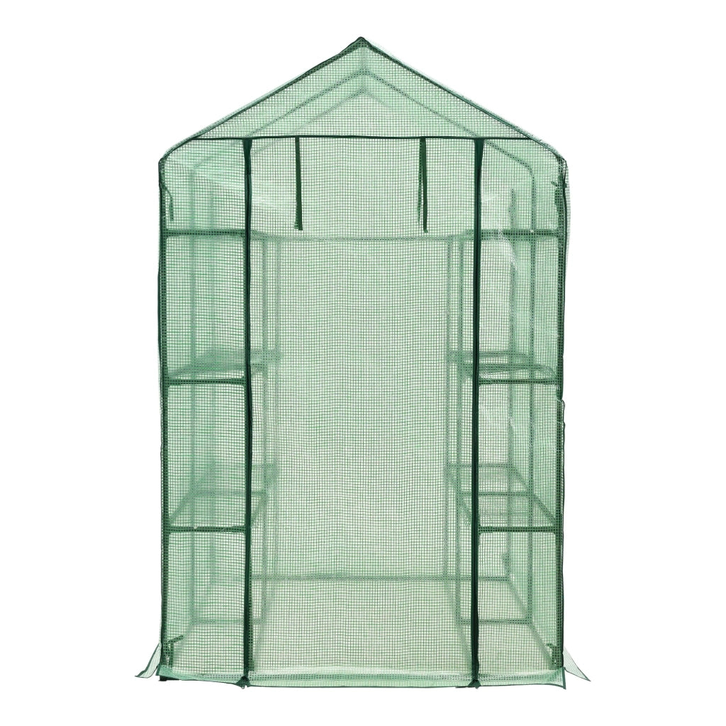 Serra da giardino Vale in acciaio e polietilene con ripiani integrati 120 x 170 x 194 cm verde 03_0008258