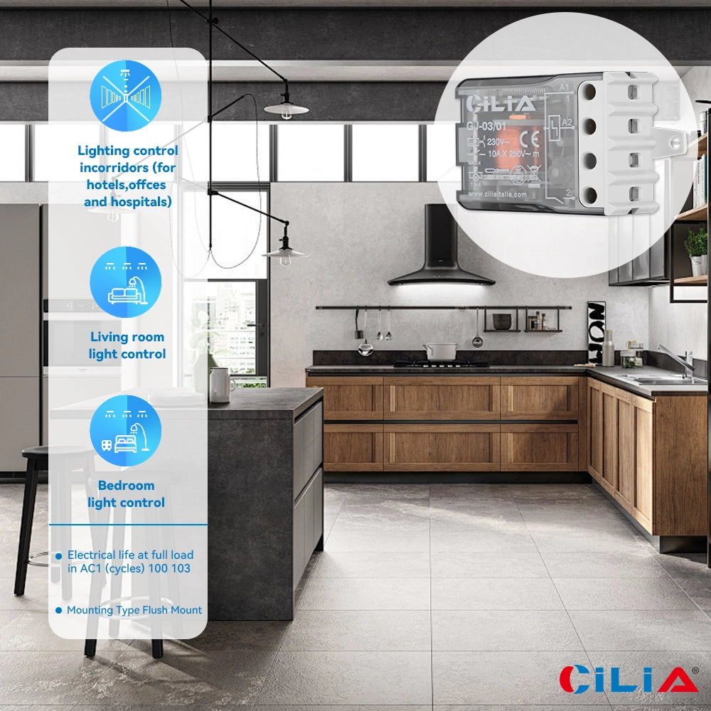 Rel¨¨ Interruttore Impulsivo 230V 10A ¨C Xylo ¨C Contatti 1NO