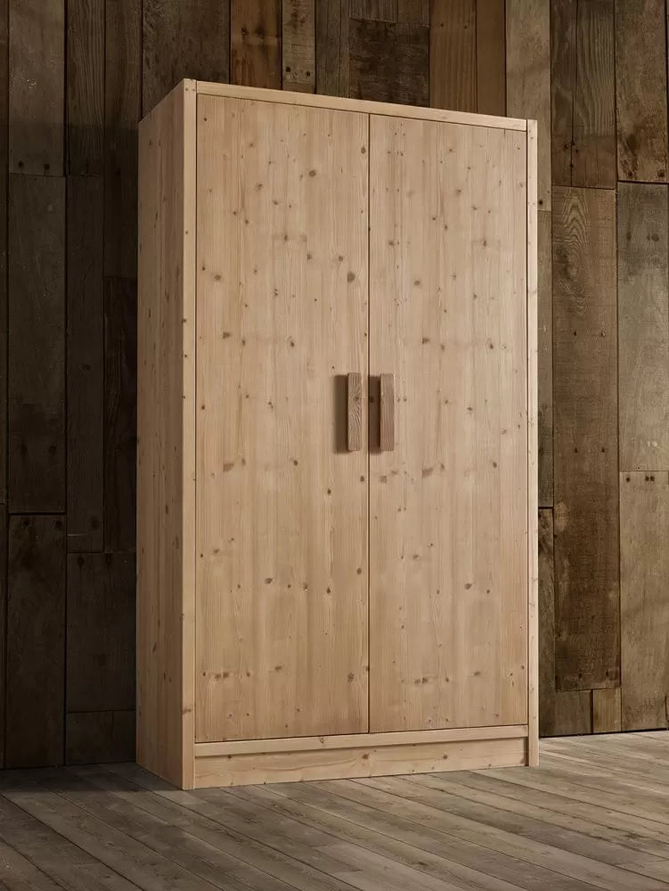 Armadio cortina 2 ante in legno massello di abete 125x55x220 - Mobili 2G