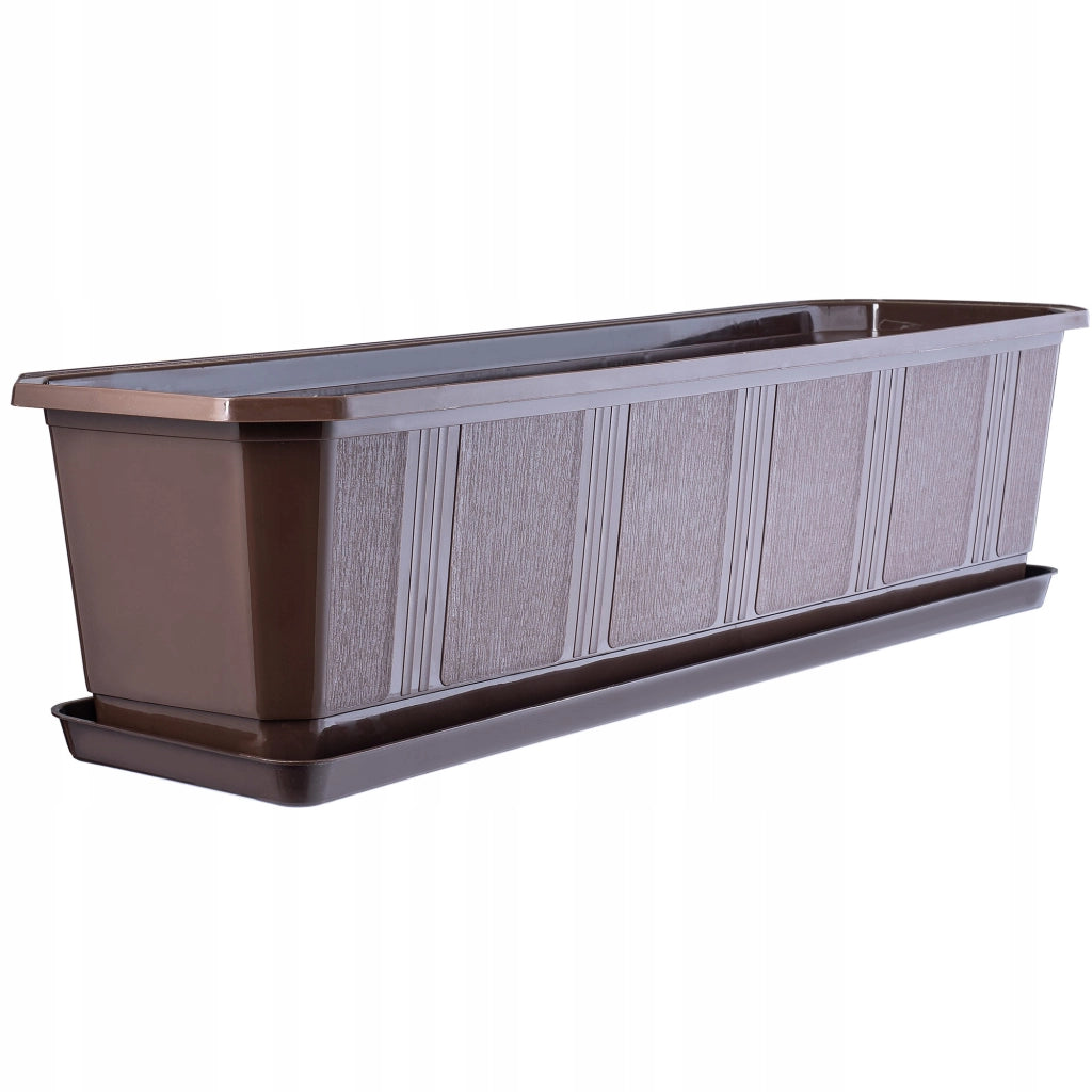 Fioriera da balcone KADAX da 60 cm con supporto e balaustra.