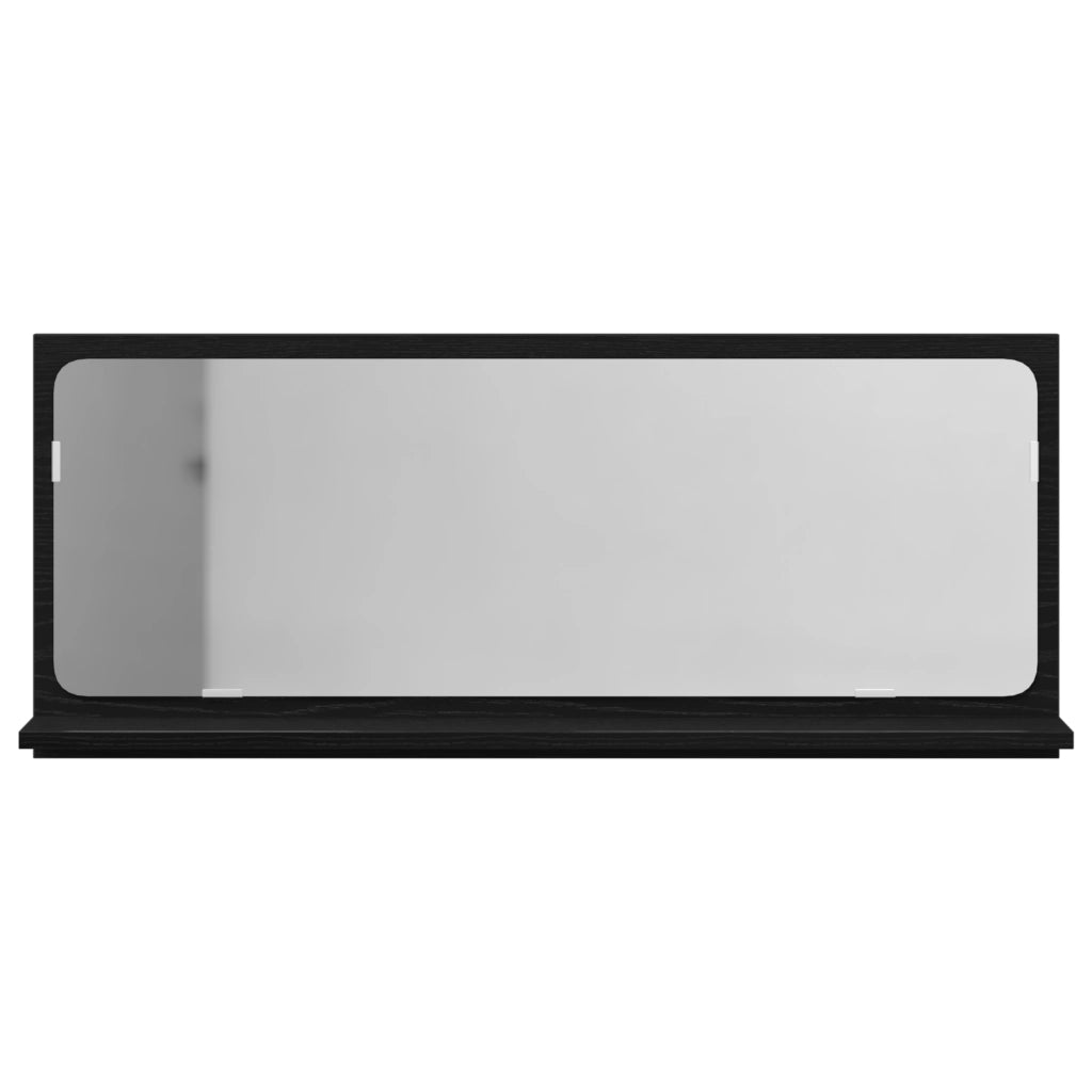 Specchio da bagno  nero rovere 90x10,5x37 cm in legno ingegnerizzato