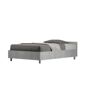 Letto 1 Piazza e Mezzo 120x190 cm con Rete Nuamo Cemento