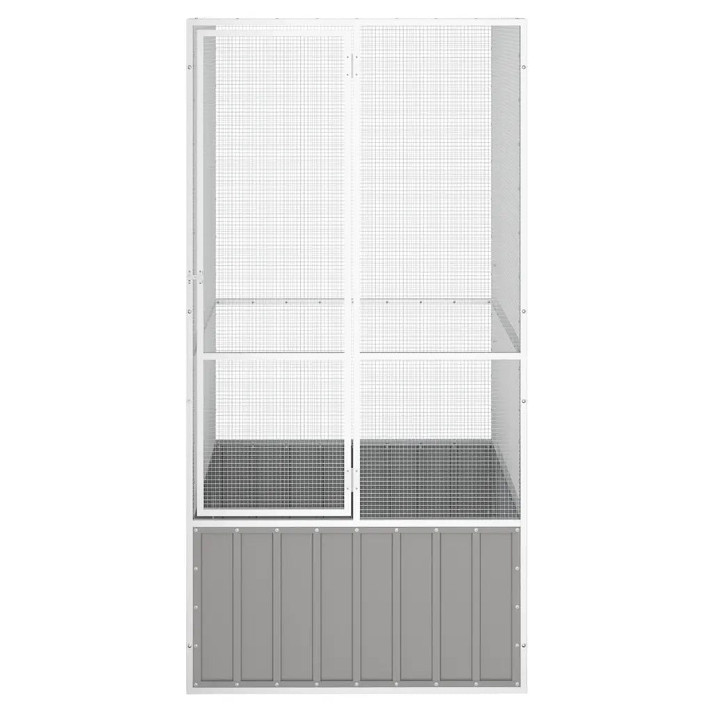 Gabbia per Uccelli Grigia 111x107x211,5 cm Acciaio Zincato 171551