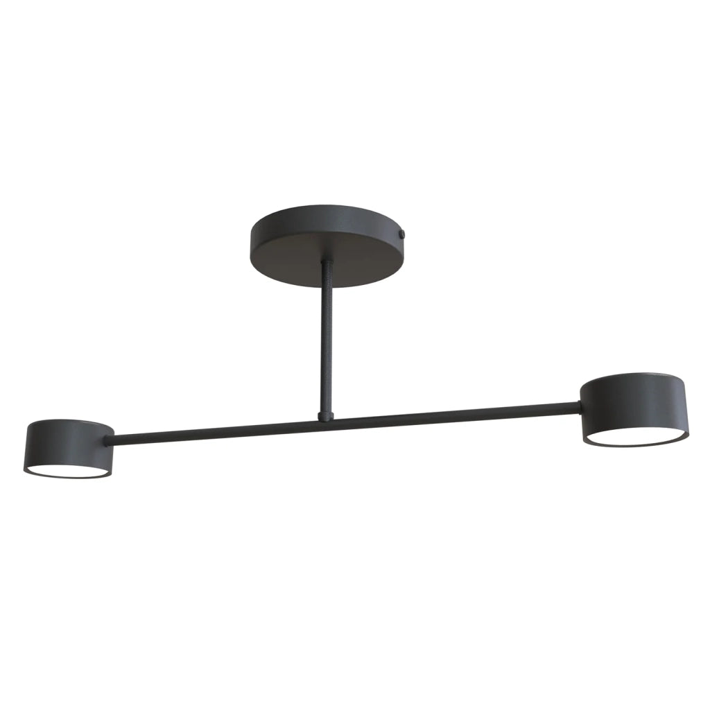 Plafoniera Moderna Thor 2 Luci Nera