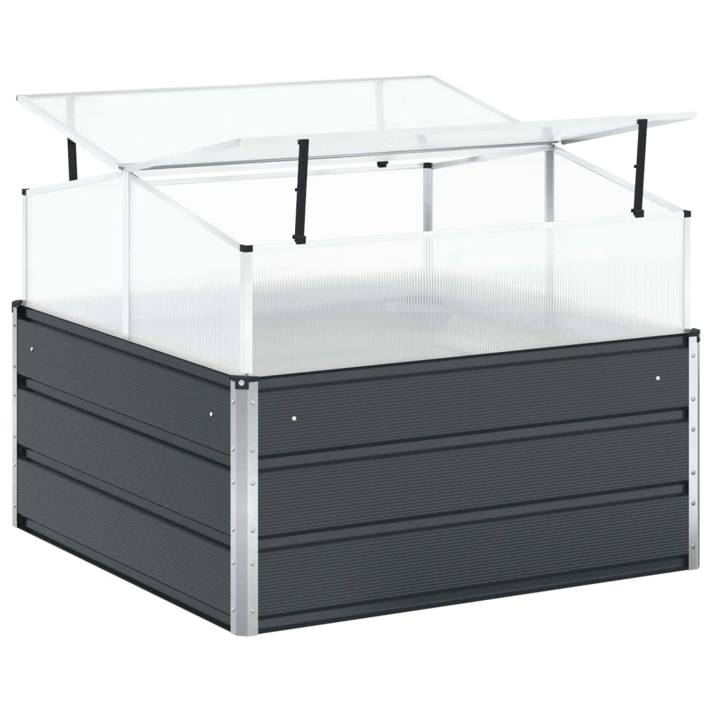 Fioriera Antracite 100 x 100 x 77 cm Acciaio zincato