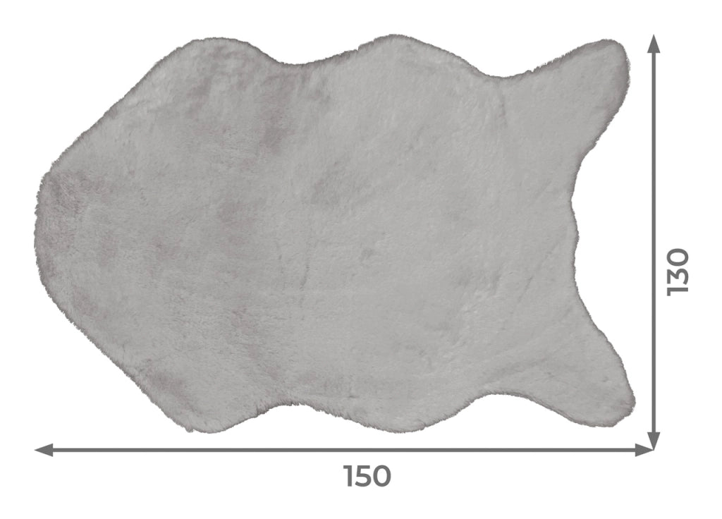Tappeto Peloso In Pelliccia Ecologica Sagomato Modello Orsetto Varie Forme - 130x150cm - Perla