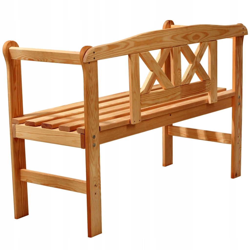Panchina da giardino in legno KADAX con schienale 119 cm Panchina da terrazza per giardino Tik