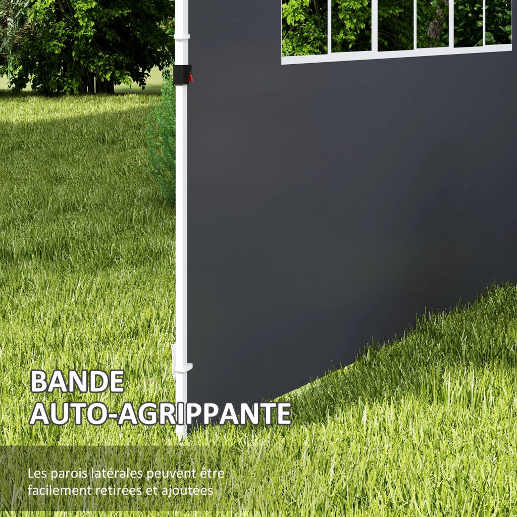 Pannelli laterali per gazebo 3x3 m ¨C zephmum ¨C 2 pezzi, tessuto Oxford, grigio scuro