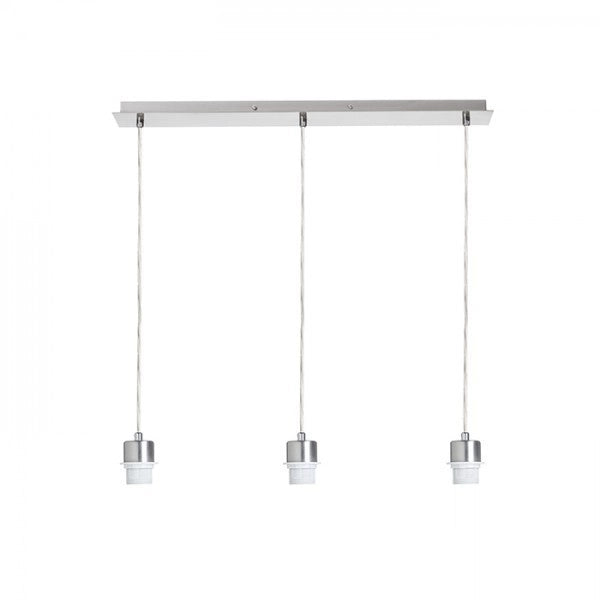 Lampadario MORE 60 base a sospensione per soffitto  nichel opaco 230V E27 3x42W