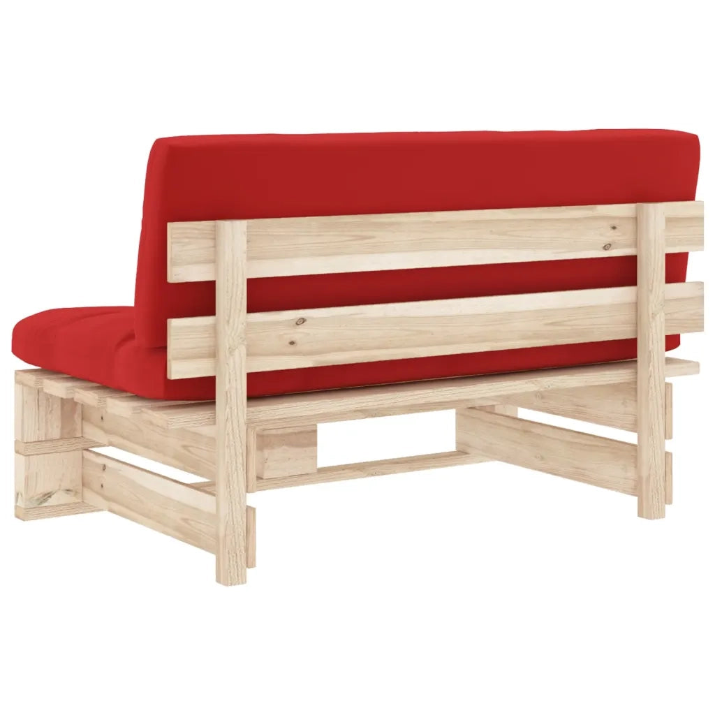 Divano Centrale Giardino su Pallet-Sofa Modulare-Divanetto da esterno in Legno di Pino Impregnato