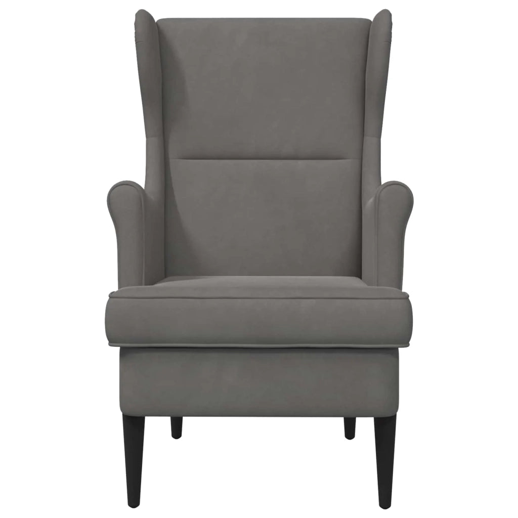 Poltrona-Divano Sedia-Poltroncina Grigio Scuro Velluto 184660