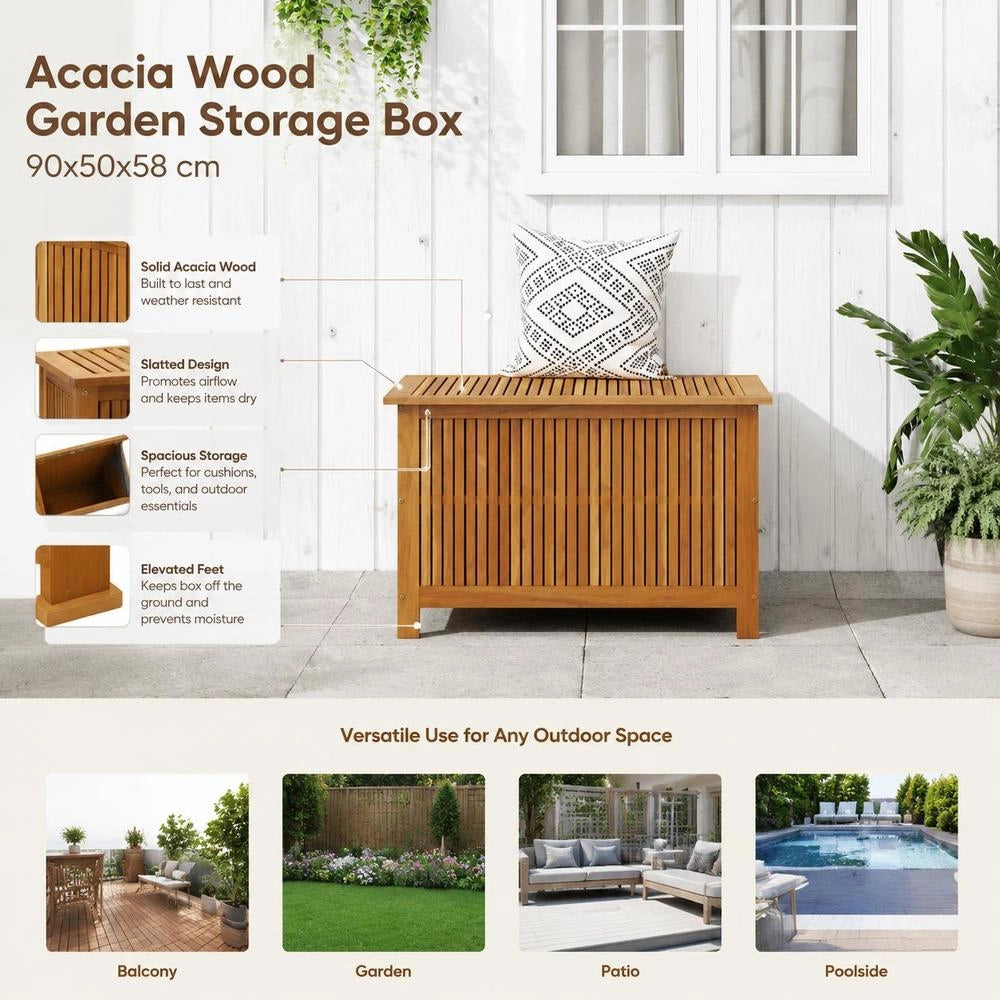 Garden Box 90x50x58 Cm Solid Acacia Wood