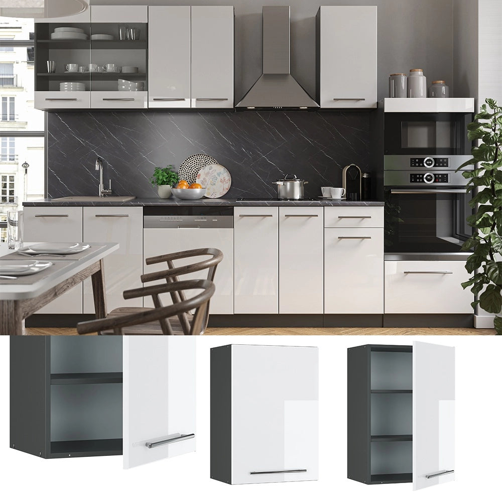 Pensile da cucina Fame-Line Bianco lucido/Antracite 50 cm Vicco
