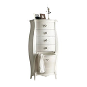 Cassettiera bombata legno bianco 4 cassetti e ribalta 73x37x141 (1379) - Mobili 2G