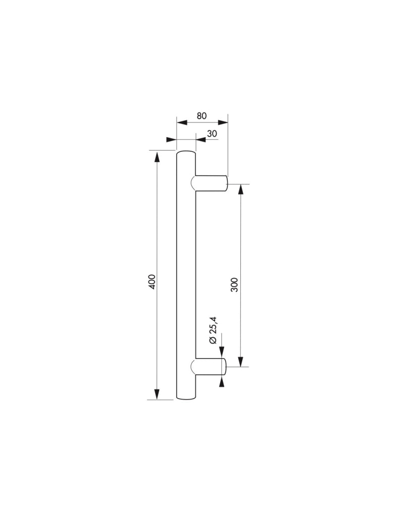 Coppia di maniglioni in acciaio inox Ø 30 mm, altezza 400 mm – THIRARD